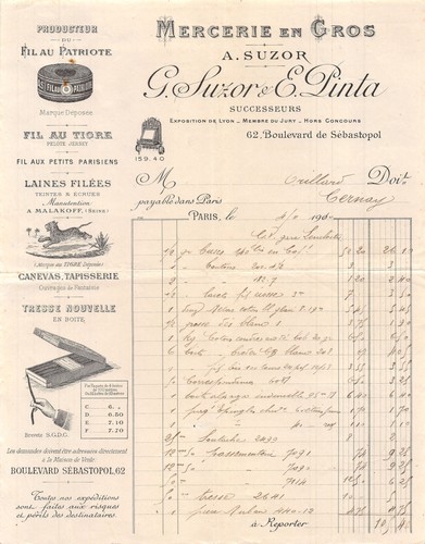 1910 mercerie gros suzor - 1910, g