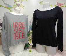 Lot vêtements occasion femme : Pulls " Bizzbee - Bonobo " - T : 38 / 40 / M
