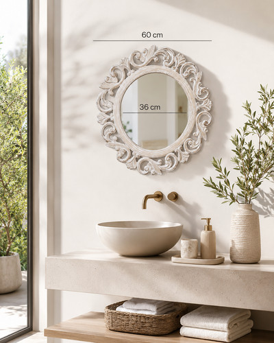 Miroir indonésien rond - miroir,