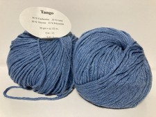 Lot De 5 pelotes De Laine Et Cachemire Bleu Jeans/ FABRIQUE EN FRANCE