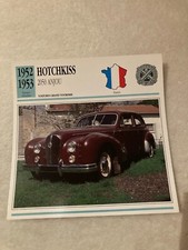 CARTE FICHE AUTO HOTCHKISS 2050 ANJOU  1952 1953