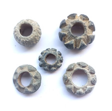 Monnaie feodale - Lot de 5 Jolies Fusaioles - Région Centre Ouest et Bretagne