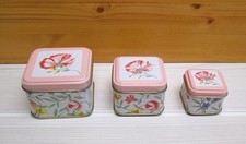 3 Boîtes gigogne floral vintage FRANCOISE SAGET en métal