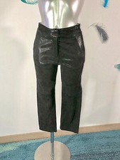 pantalon 7/8 cuir suède noir