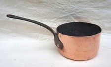 French Cookware Sauce Pan Tin  Lined Iron Handle Ø 5"