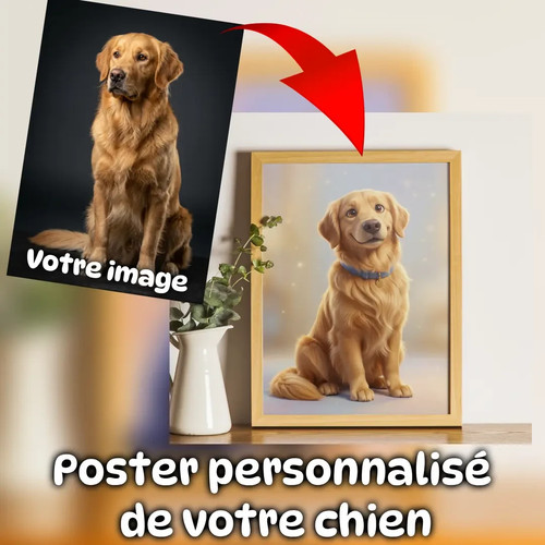 Poster chien personnalisé - poster,