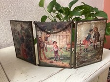 Petit miroir triptyque ancien