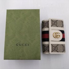 Étui à clés Gucci marque logo GG beige vert rouge femmes chaînes bagues trouv...