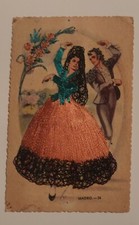 Carte postale en tissu, brodée - ESPAGNE - MADRID