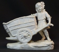 A 19è sujet statuette figurine biscuit porcelaine fillette 640g16c jardinière  