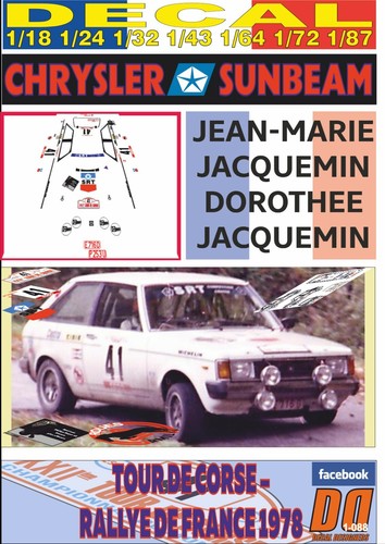 Decal chrysler sunbeam m - chrysler, j-m