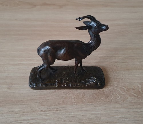 Antilope bronze signée - antilope, en