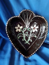 SOUFFLEHEIM MOULE ANCIEN  A GÂTEAU COEUR TERRE VERNISSEE DECOR FLEUR
