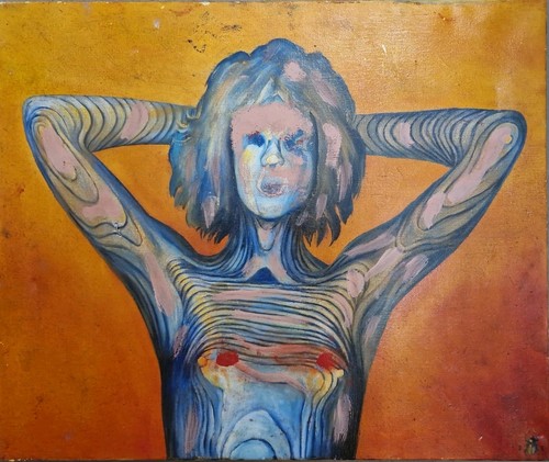 Curieux tableau hst peinture - hst,