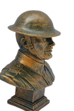 Buste sur socle représentant un Tommy Anglais de 14-18 (Finition Bronze) 📌5a.