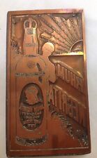 Plaque publicitaire ancienne d'imprimerie en cuivre