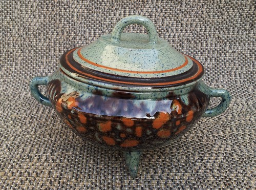 Ancien pot poubelle table - poubelle, de