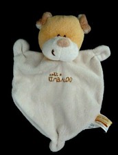 *. DOUDOU PLAT PETIT KIMBALOO OURS CHIEN BLANC BEIGE ECRU JAUNE EXCELLENT ETAT