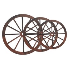  3 Pcs Roue De Chariot Bois