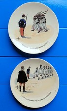 2 ASSIETTES FAÏENCE POLYCHROME SARREGUEMINES U&C THÈME MILITAIRE MON RÉGIMENT 