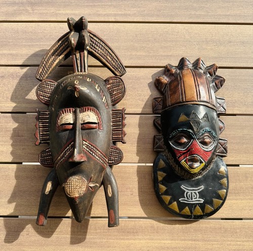 Lot masques africains - de, 2