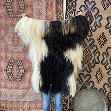 Tapis naturel en peau de chèvre angora peau de chèvre poils longs peau de chè...