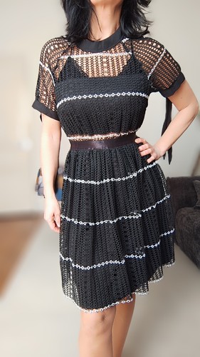 Robe noire guipure - , chic