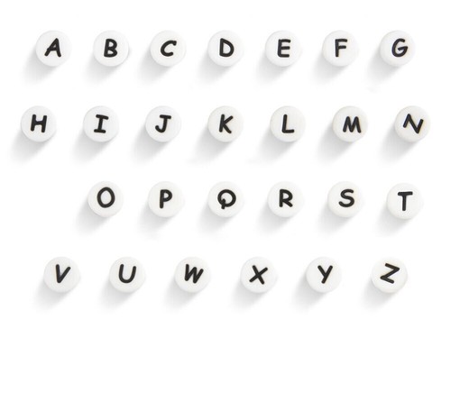 Perles silicone lettre - silicone,