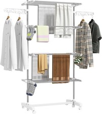 Séchoir à Linge étendoir Pliable Ailes latérales Utilisation intérieure et extér