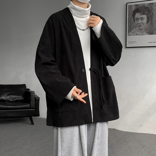 Hommes velours kimono manteau - kimono,