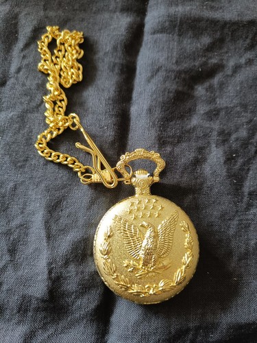 Montre gousset doré aigle - a,