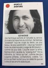 TENNIS  STAR ILIE NASTASE ROUMANIE  VERY RARE ROOKIE CARD FRENCH EDITION 1987