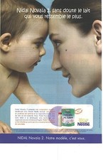PUBLICITE ADVERTISING  2004  NESTLE NIDAL NOVAIA 2  lait  bébé 2° age