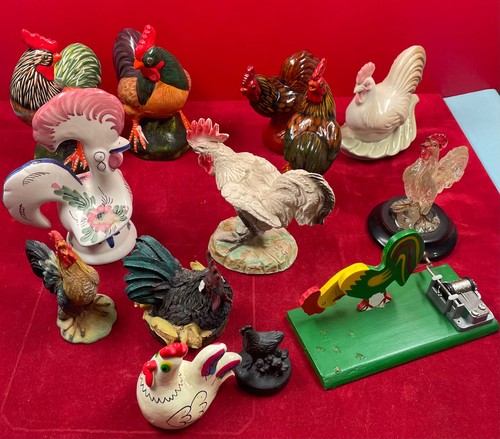 Poule coq lot - 13, figurine