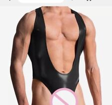 Body sexy faux cuir pour homme, taille S/M. 
