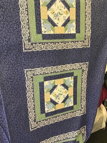 Tissu patchwork floral bleu