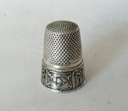 Ancien dé coudre argent - a,