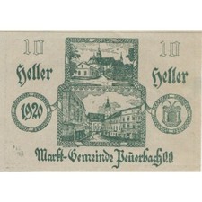 [#284647] Billet, Autriche, Peuerbach, 10 Heller, rue 1920-04-07, SPL, Mehl:FS 7