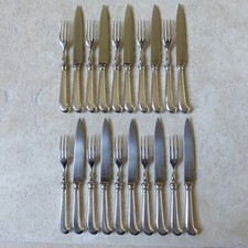 SUPERBE ENSEMBLE PISTOLET À DESSERT / FRUITS EN ARGENT STERLING MANCHE ( 20 PIÈCES )