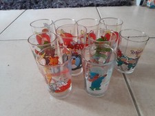 LOT DE 11 VERRES MOUTARDE TITEUF, RAZMOKET, OURS BRUN, FRANKLIN, TORTUES NINJA