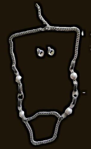 Grand collier métal et - collier, en