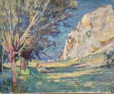 Louis Agricol MONTAGNÉ (1879-1960). Aux environs d'Avignon. Huile sur toile..
