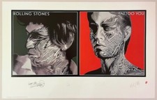 Rolling Stones Tatouage Vous 1998 US Org Ltd Ed Numéroté Plaque Signé Litho