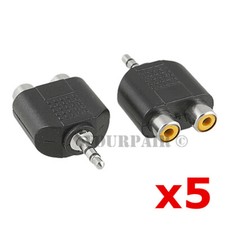 5 Pack Dual RCA Female Jacks