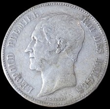 5 Francs Belge En Argent 1850