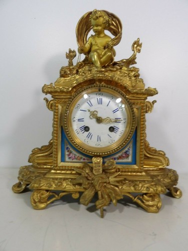 Superbe pendule bronze - , doré