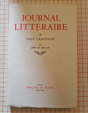 paul léautaud : journal littéraire tome 6 (1927 - 1928) mercure de France 1972