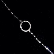 Marc Orian Élégant  Bracelet Chaîne Orné D’un Anneau Pavé De Zircon En Écrin