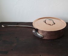 Casserole/Sauteuse cuivre étamé épaisseur 2mm L. LECELLIER VILLEDIEU années 60