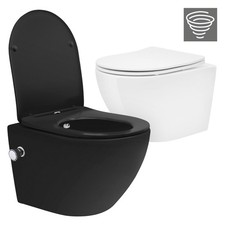 WC suspendu sans rebord chasse d'eau tornado avec/sans bidet modèle au choix